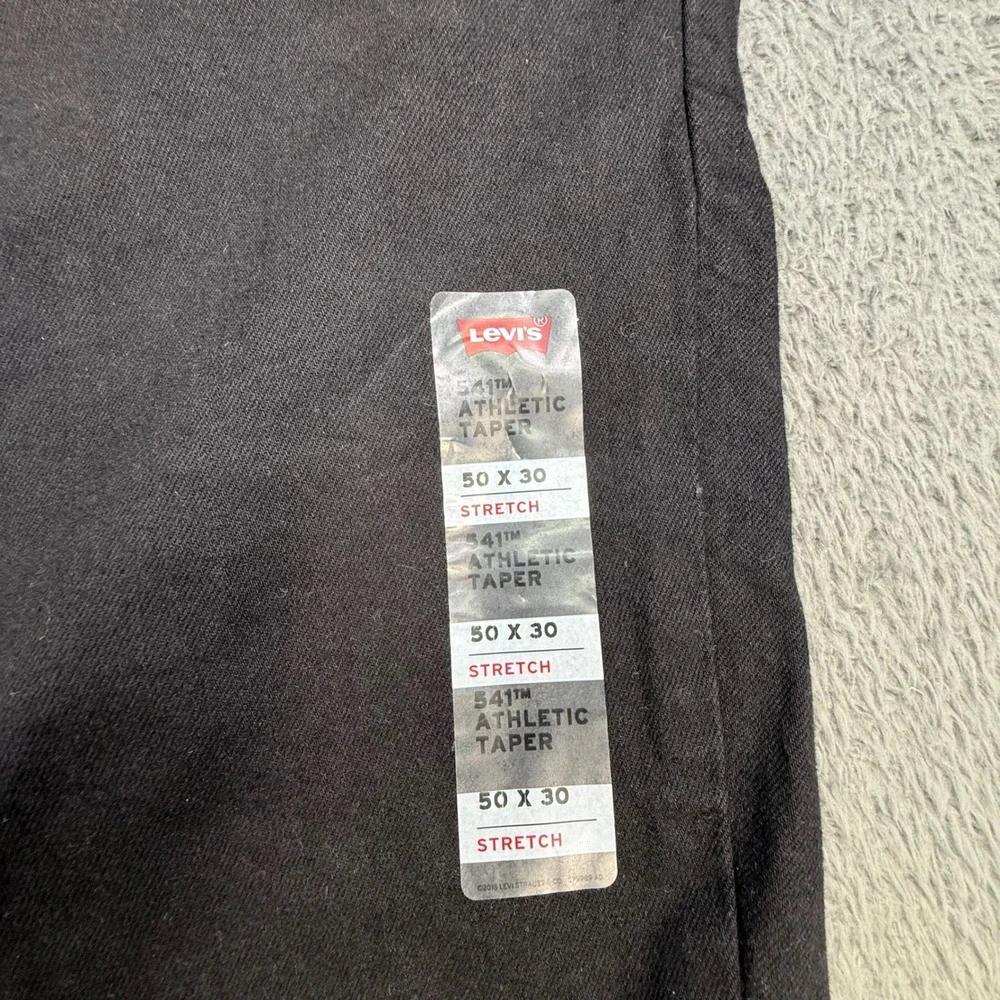 Levi's 541 Athletic Taper‎ Jeans Men 50x30 Black Stretch Denim Big and Tall